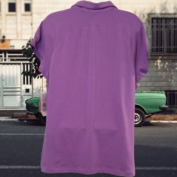 Danskin Womens XXL Purple Knit Golf Polo Blouse Top - Picture 2 of 9